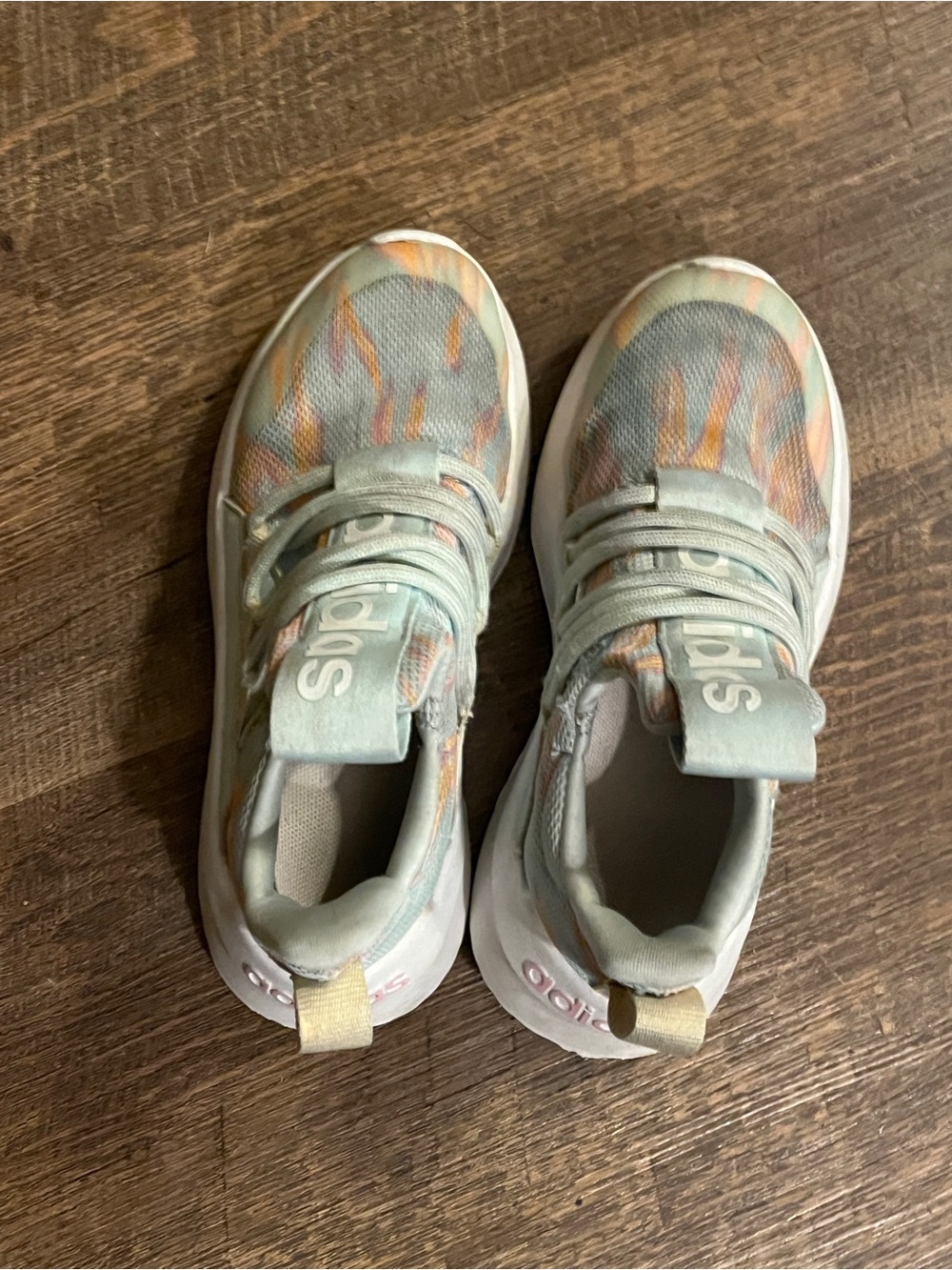 adidas Lite Racer Adapt 5.0 Kids Multi-Color Tie Dye Slip On Sneakers size 12